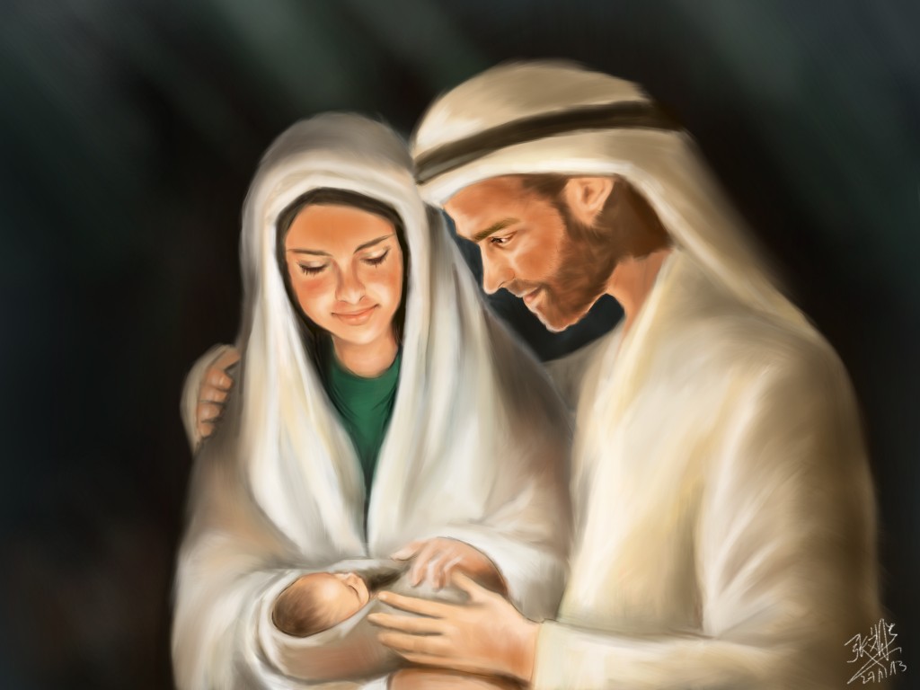 Illustrated With Xstylus Touch Mary Joseph And Baby Jesus By David